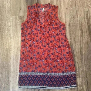 Womens Xhilaration Orange Tie Neck Dress - L